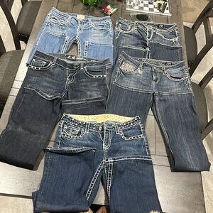 Women's Blue Jeans with Embellished Pockets